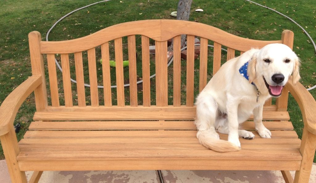 Teak bench refinish service in Orange County OC Teak
