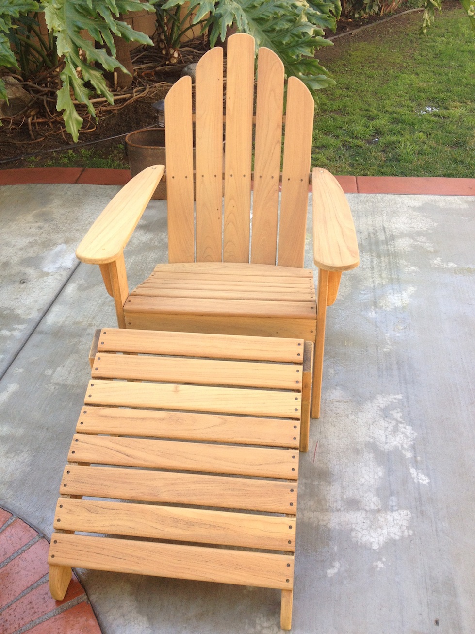 Teak bench refinished in Ladera Ranch