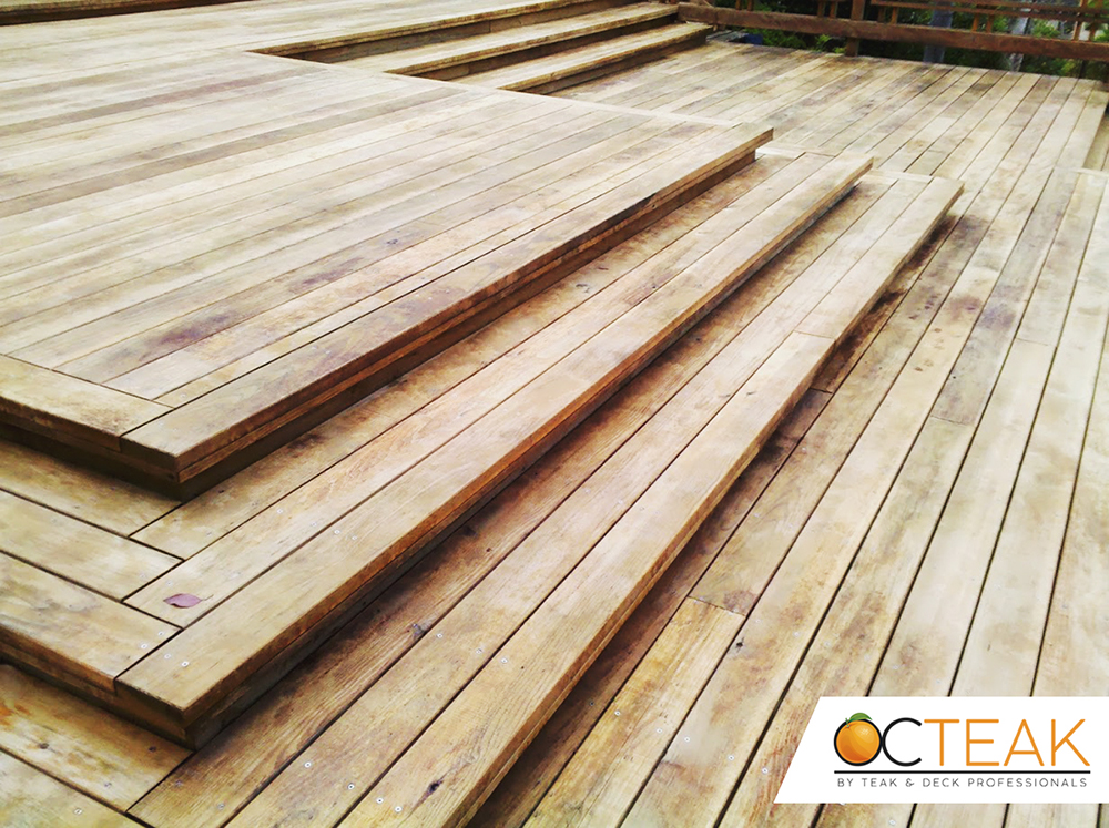 Deck and stairs before restoration in Dana Point | OC Teak