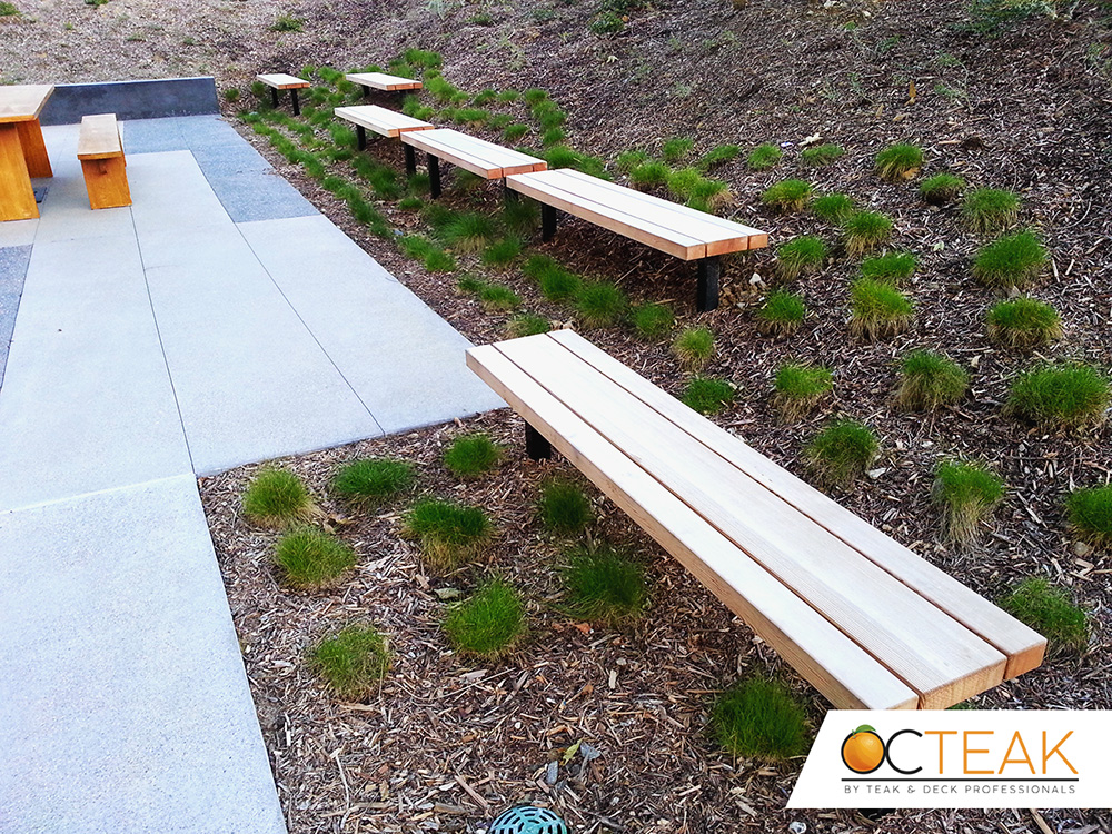 Orange County - wood patio benches refinished | OC Teak