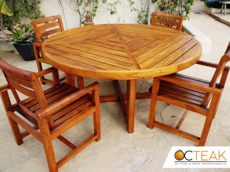 Outdoor teak furniture refinishing in Orange County OC Teak
