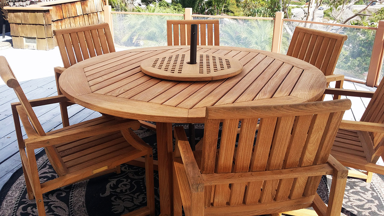 Deck patio table refinished in Santa Ana | OC Teak